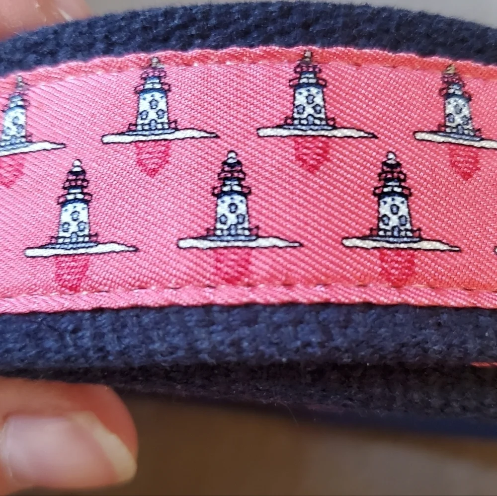 Vineyard Vines Lighthouse Printed D-Ring Belt New England Preppy Nautical Size M